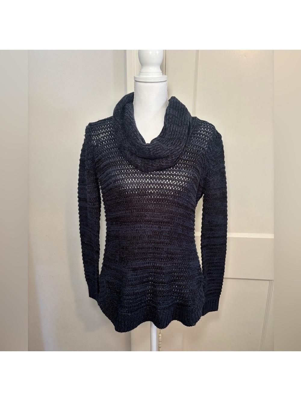 Francesca’s Navy Cowl Neck Sweater
